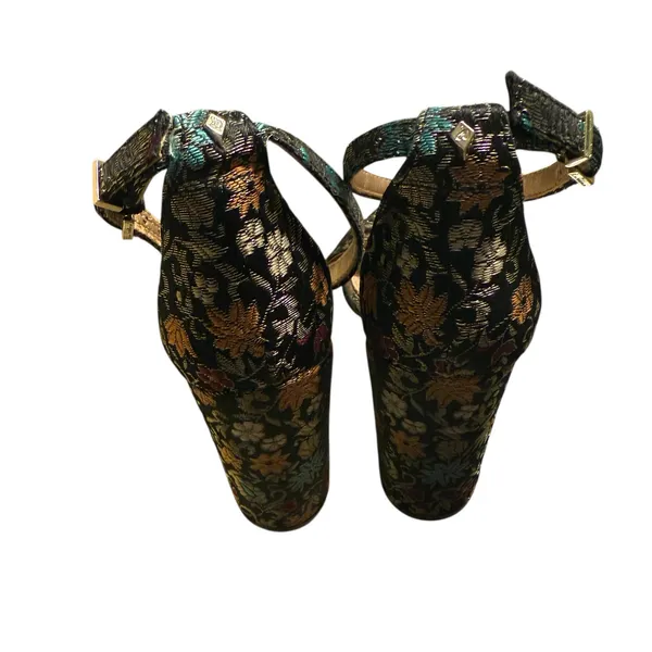 Sam Edelman Women's Yaro Floral Print Block Heel Open Toe Sandal Grey Size 8 - Image 5