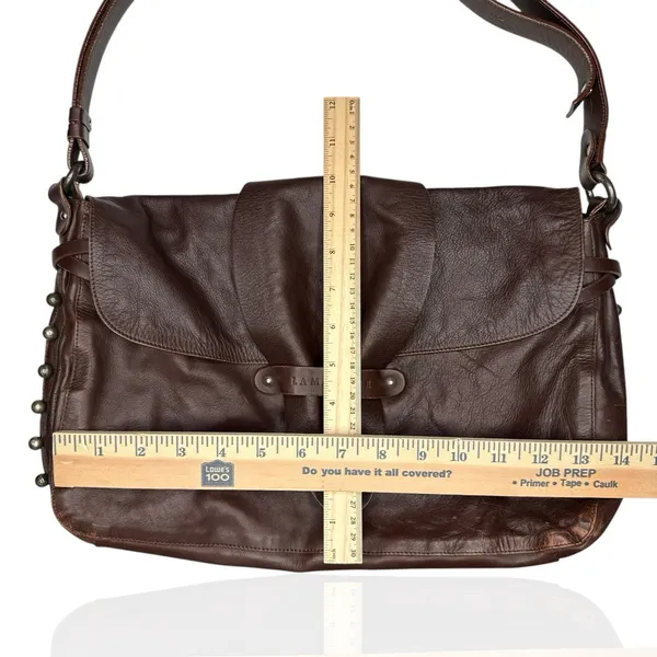 Lamarthe Paris Soft Leather Bag Brown Slouchy Hobo Studded Y2K‎ Made In Romania - Image 13