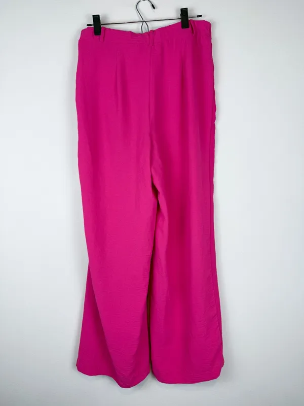 Adrienne Vittadini Hot Pink Gauzy Wide Leg Trousers Size Medium - Image 7