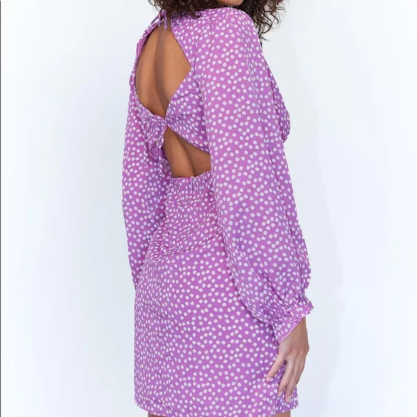 Princess Polly Abbie Mini Dress in Purple Size 4 New with tag - Image 4