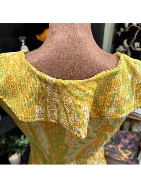 Zara Paisley Ruffle Blouse – Yellow & Green, Size Medium - Image 11