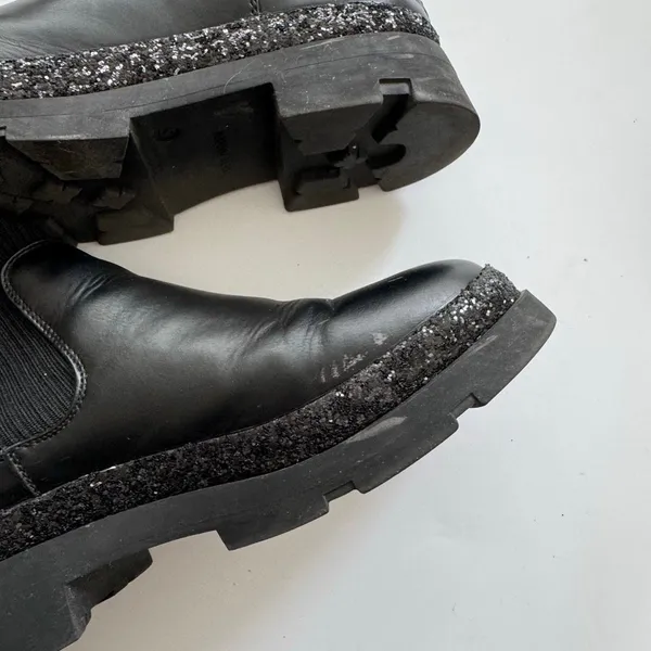 Steve Madden Boots Womens 5 M Black Jrobinn Chelsea Ankle Faux Leather Pull On - Image 5