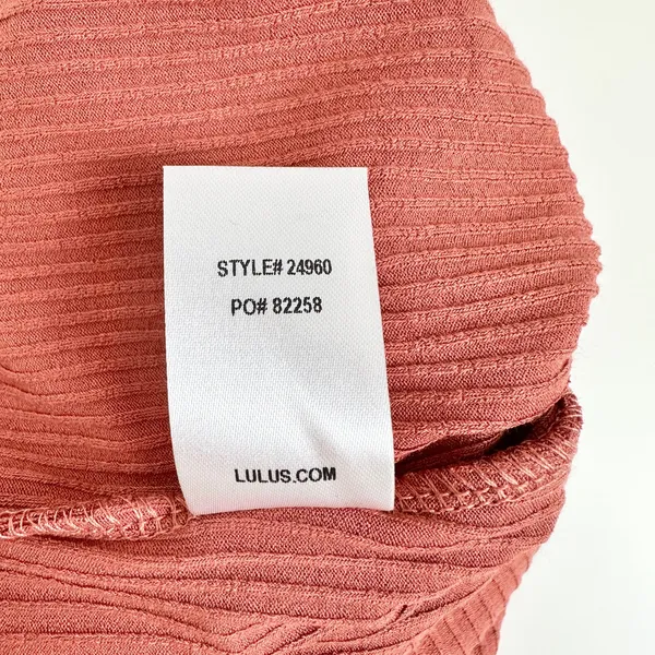 Lulus All Day Fave Rusty Rose Ribbed Surplice Long Sleeve Top Stretch Medium NWT - Image 10