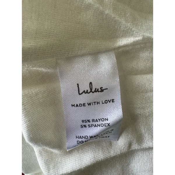 NWT Lulus Feel Like Dancing White Jersey Knit Crop Top Womens Size Small - Image 6
