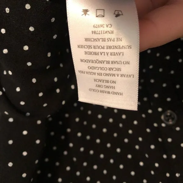 Rails Abby Top Black Polka Dots Neckline Tie Small - Image 8