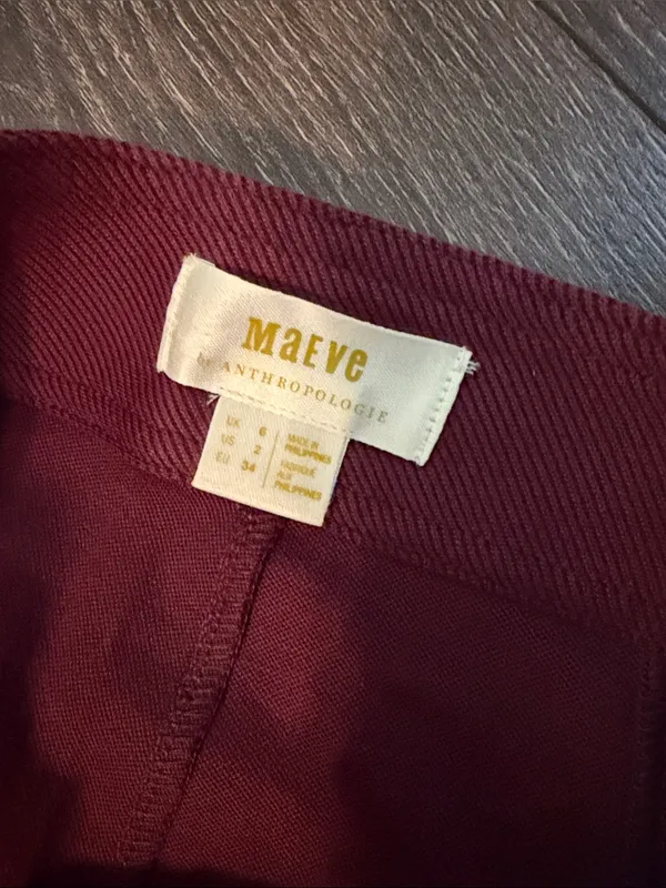 Maeve Tailored Ponte Pants in Burgundy NWT size 2 - Image 3