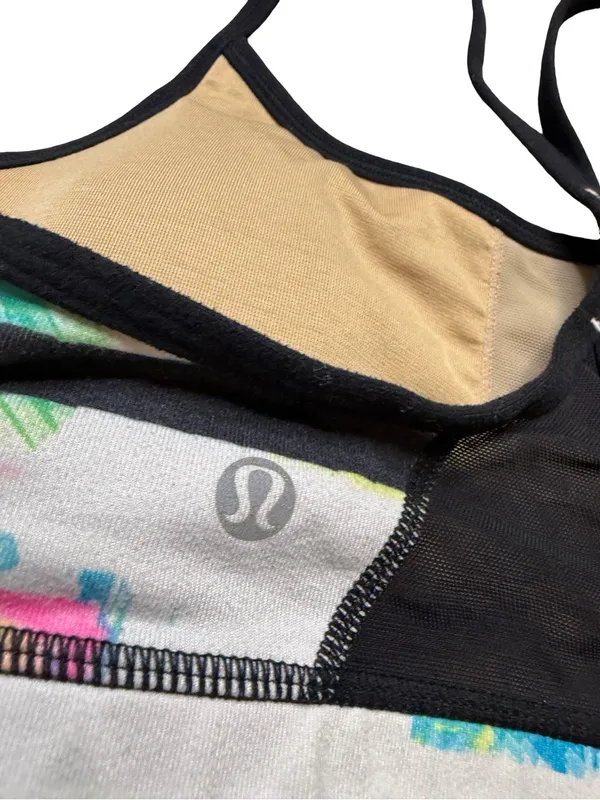 🌈 Lululemon Strappy‎ Sports Bra Size 6 Watercolor Stripe Yoga Workout Bra 🌈 - Image 5