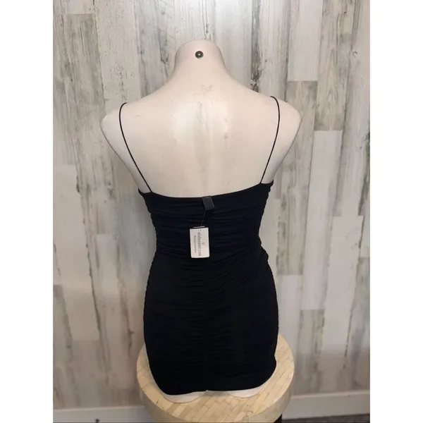 Windsor Black Ruched Mini Dress – Size M - Image 6