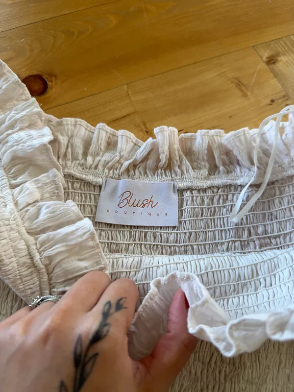 Blush Boutique Cream Dress White Size L - Image 4