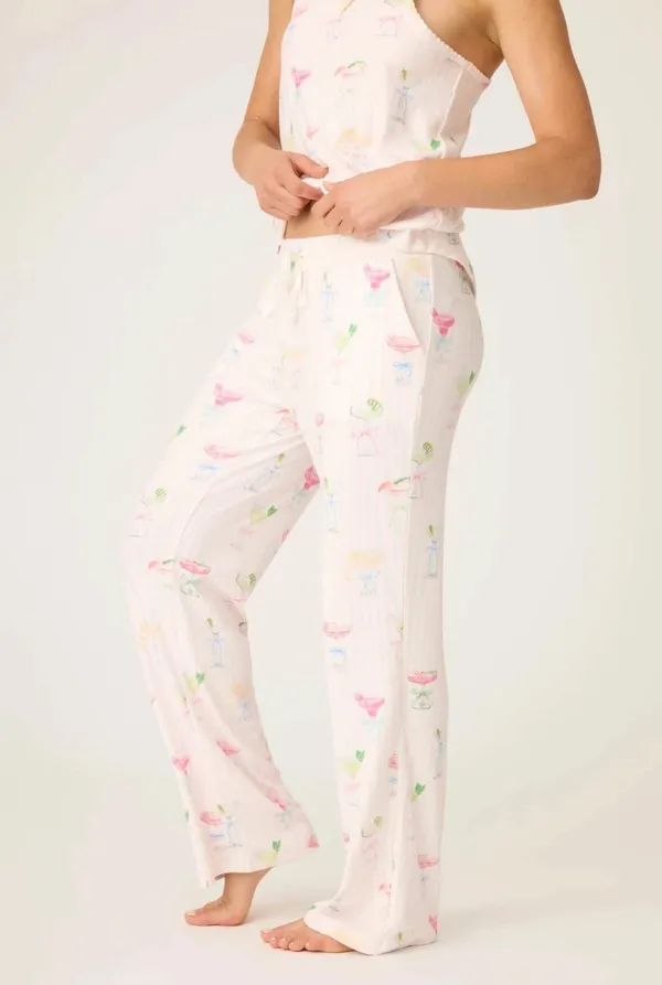 NEW P.J. Salvage Pretty Punch cocktail Pajama Set Baby Pink Stripe Size S - Image 9