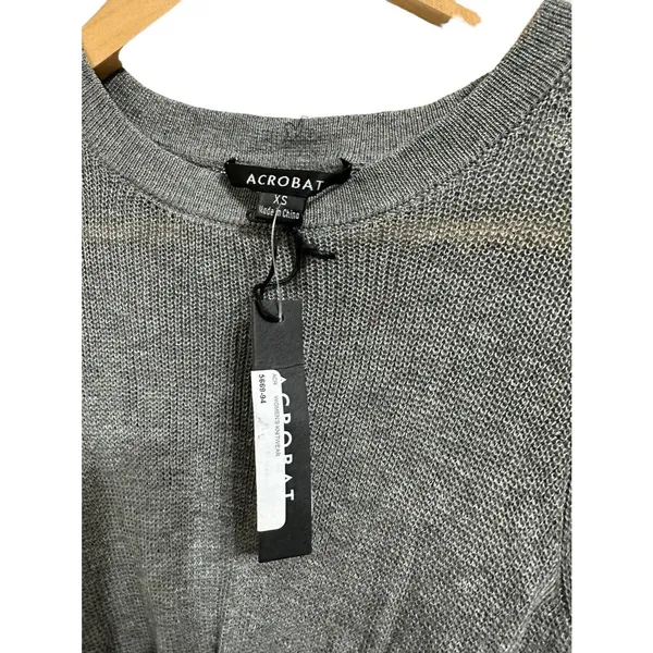 Acrobat Women's Gray Sleeveless‎ Front Twist Round Neck Knitwear Tops Size XS - Image 2