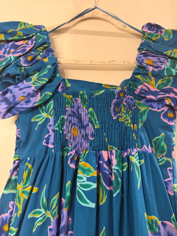 Peach Love California Teal Floral Maxi Dress - Image 9
