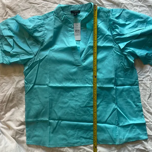 Ann Taylor Split Neck Puff Sleeve Top Size SP - Image 5