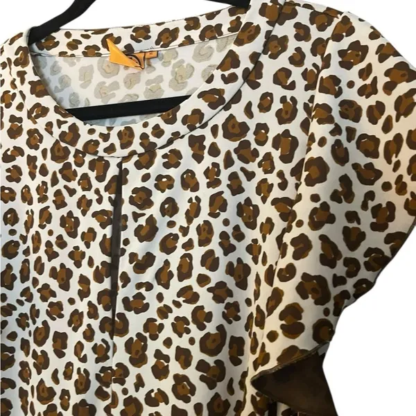 Tory Burch Women's Glady Animal Print Short Flutter Sleeve Dress - Image 8