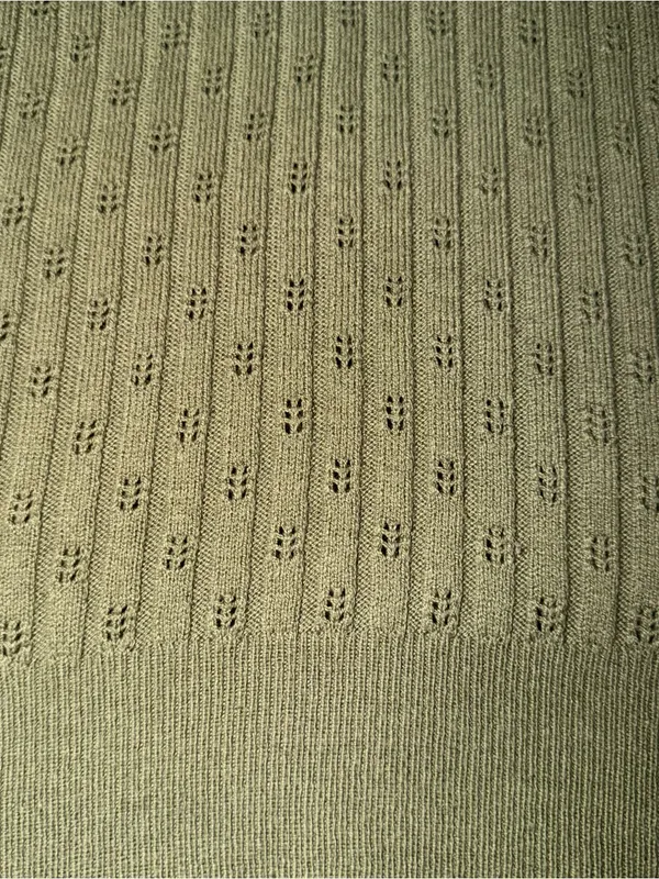 2000s vintage style dark forest green diamond like pattern long sleeve henley - Image 6