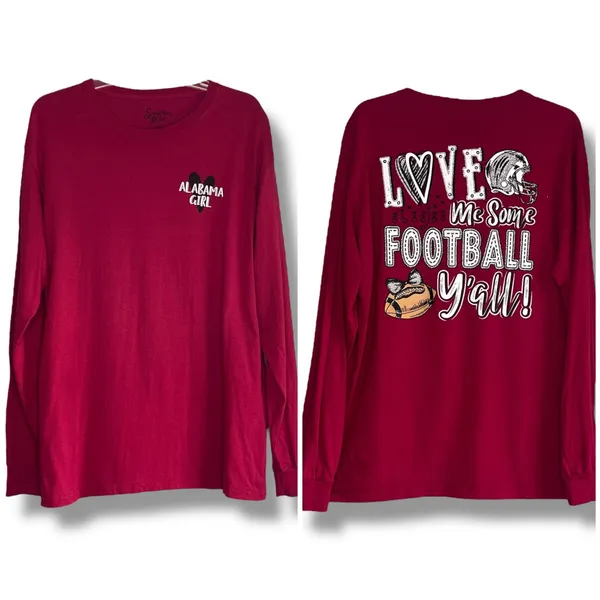 Southern Y’all Alabama Girl Crimson Tide long sleeve T-shirt medium - Image 2