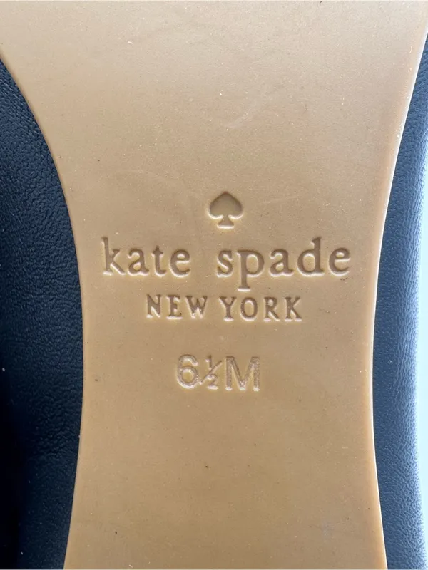 Kate Spade New York Yasmin Scalloped Block Heel Pumps Black Leather Size 6.5 - Image 10