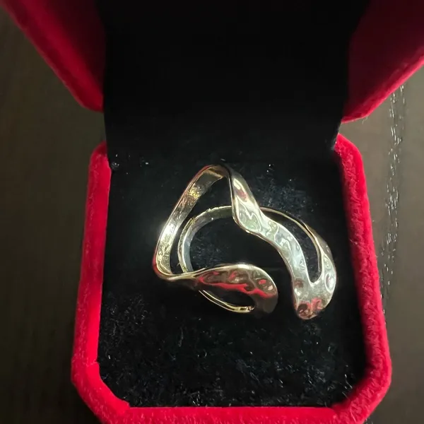 Chunky Gold Statement Ring for Women Gold Knuckle Ring Size 7 - Image 3