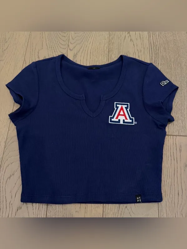 Hype And Vice Arizona Wildcats Womens Navy Blue Cali Short Sleeve T-Shirt S - Image 2
