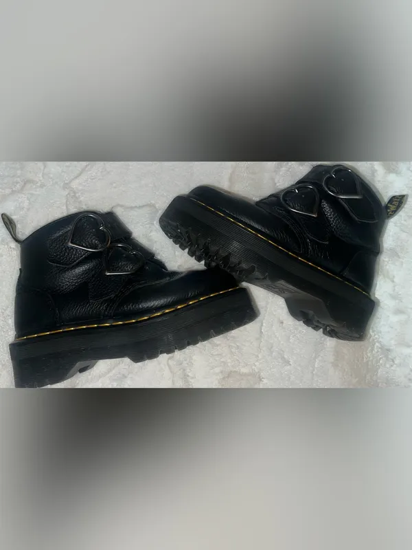 Dr. Martens Devon Heart Leather Platform boots goth emo baby bat women’s 5 alt - Image 7