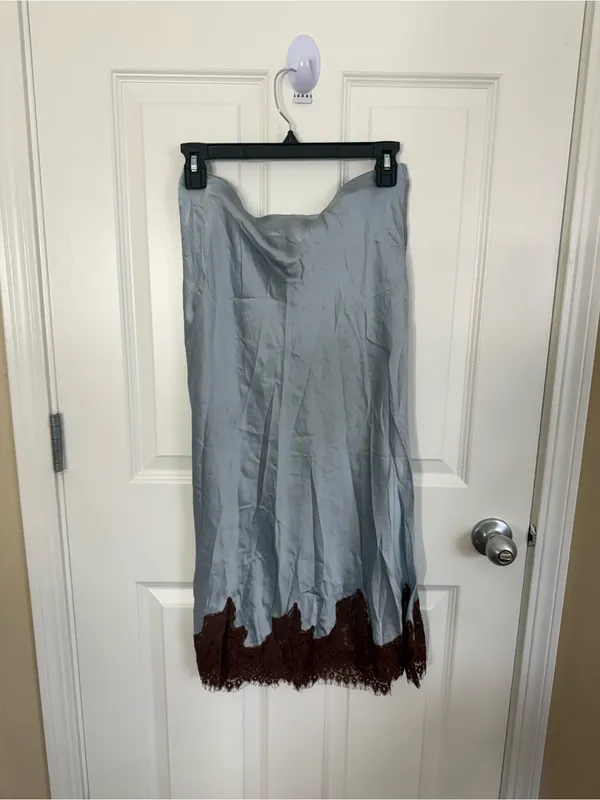 Reformation Carolina Silk Skirt in Mineral S - Image 2
