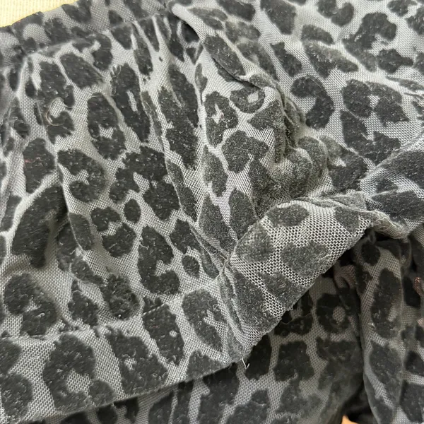 Buddy Love Black Leopard Cheetah Mini Dress XS NEW One Shoulder Velvet Velour - Image 2