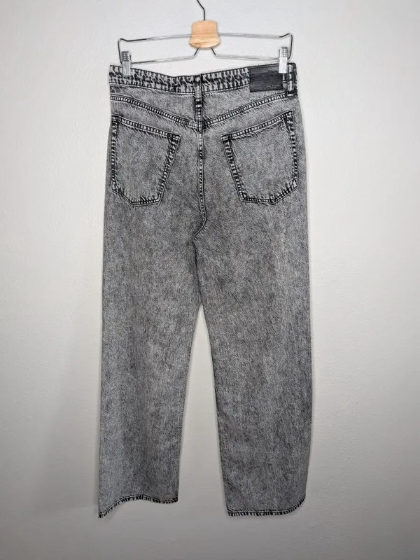 Rag and Bone Featherweight Logan High-Rise Wide-Leg Jeans Slate Grey Size 28 - Image 2
