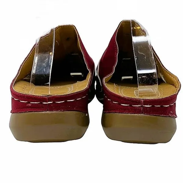 NWOT ~ Bohemian Flower Clog Mules Dark Red Boho Hippie Chic Shoes ~ Women's 9 - Image 7