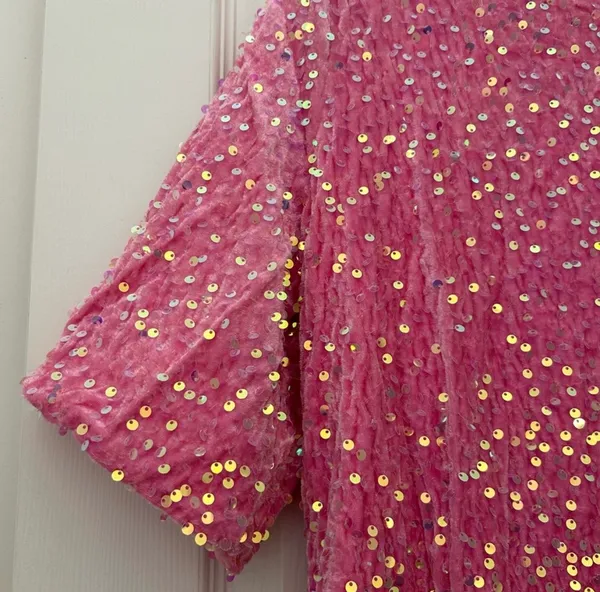 Pink sequin dress Size XL - Image 4