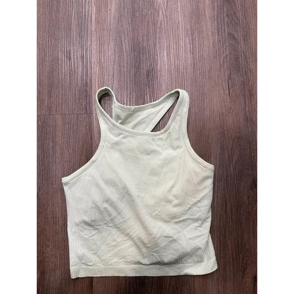 Lululemon Tank Top Womens 6‎ Ebb To Street Racerback Cropped Green Ribbed Gym - Image 3