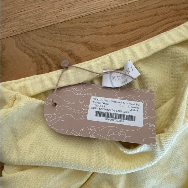 Meshki Maxi Skirt Gathered knit Irene Size XXS Lemon - Image 3