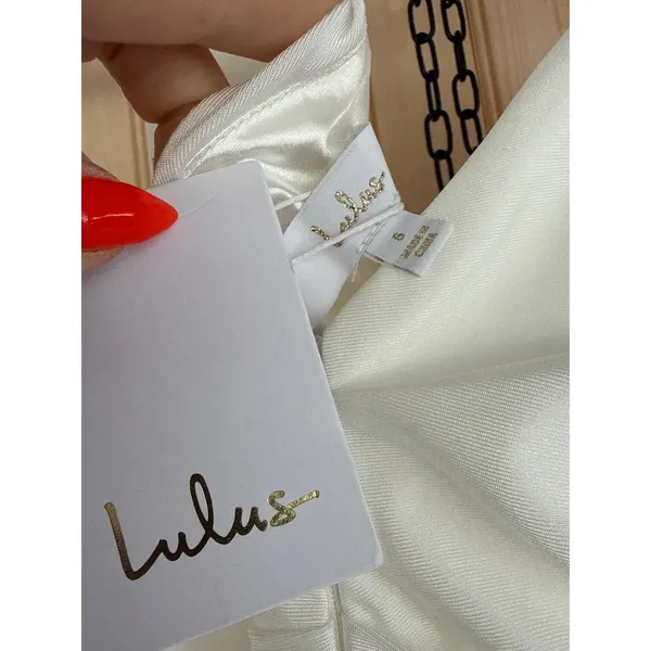 NWT Lulus Choose Your Love White Surplice Sleeveless Dress Wedding Gown Bride 6 - Image 8