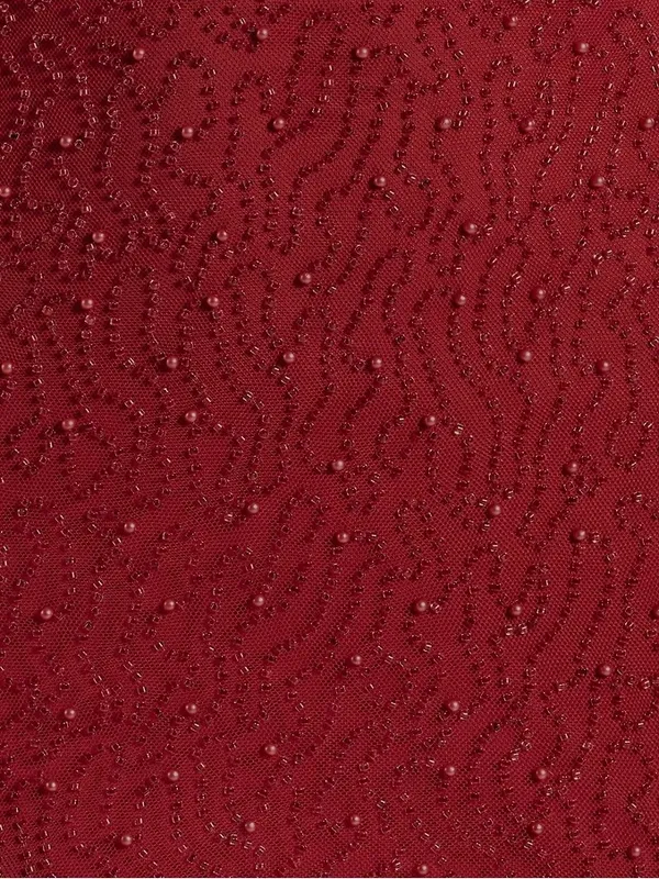 Windsor Red Beaded Mini Dress NWT Backless Strappy Bodycon Size Small - Image 3