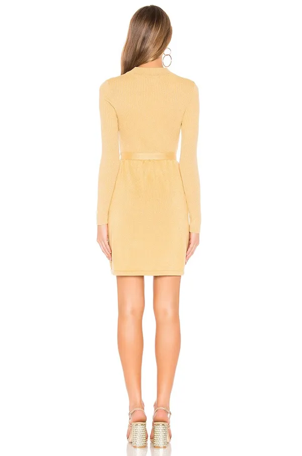 Free People French Girl Mini Dress In Gold - Image 4