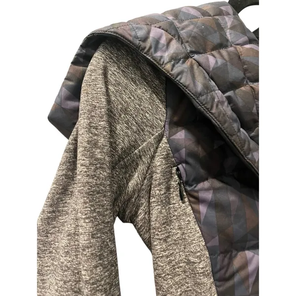 Lululemon Goose Down Hooded Geometric Purple Pullover Jacket Size 4 Casual Gray - Image 3