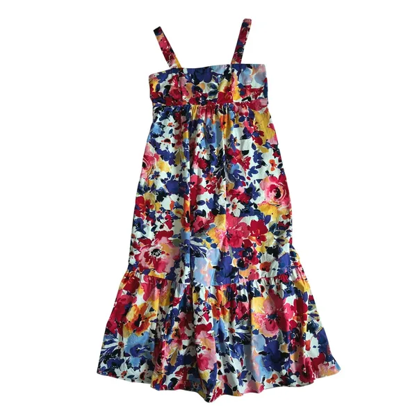 London Times Floral Maxi Dress Womens 12 Multi Color Tiered Smocked Back Pockets - Image 10