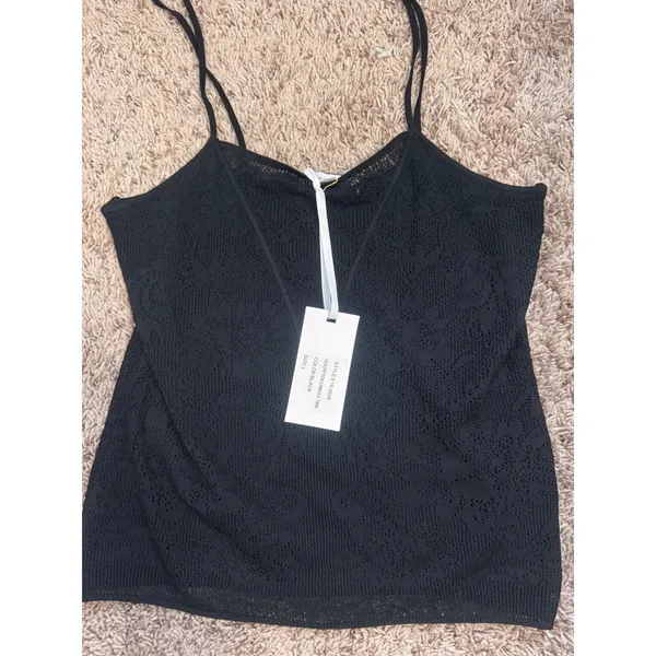 Torn by Ronny Kobo Cami Black‎ Open Knit Lace Tank Top Sleeveless Tank Large NWT - Image 6