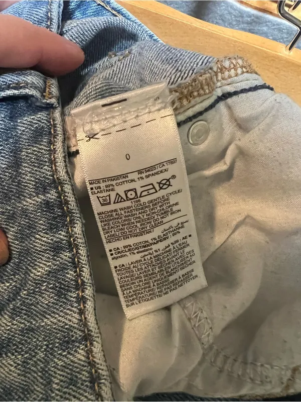 Old‎ Navy Women's Size 0 O.G. Loose Straight Jeans Light Wash Distressed Stretch - Image 11