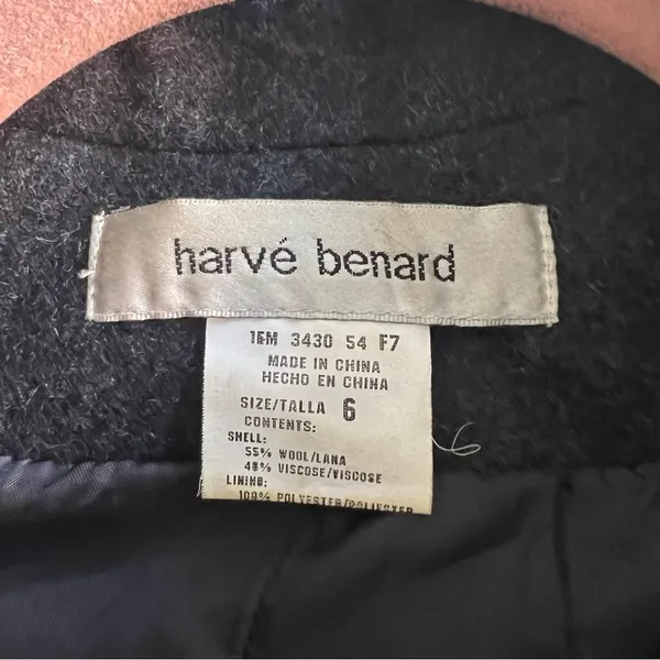 Harve Benard Gray Wool Zip Up Coat Women’s Size 6 Classic Tailored Vintage - Image 5
