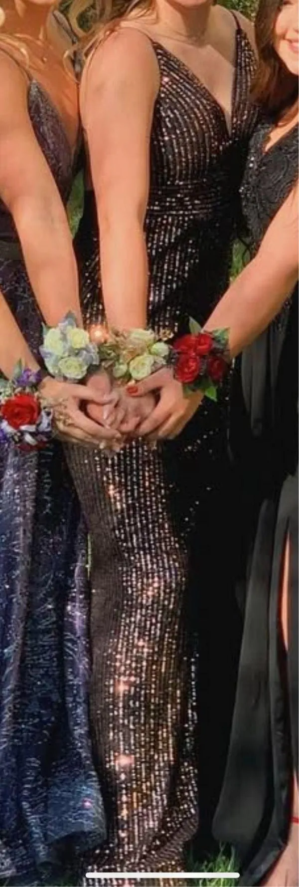 Sequin Prom Dress Black Size M - Image 3