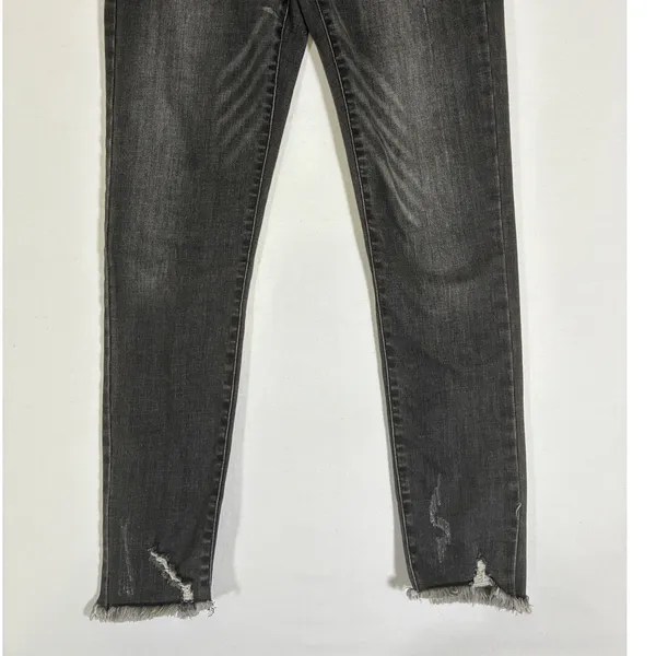 Risen Los Angeles Womens 27/5 Faded Black High Rise Distressed Skinny Jeans - Image 9
