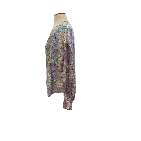 Anthropologie‎ Odetta Embroidered Boho Peasant Top Lavender Petite MP NWT - Image 7