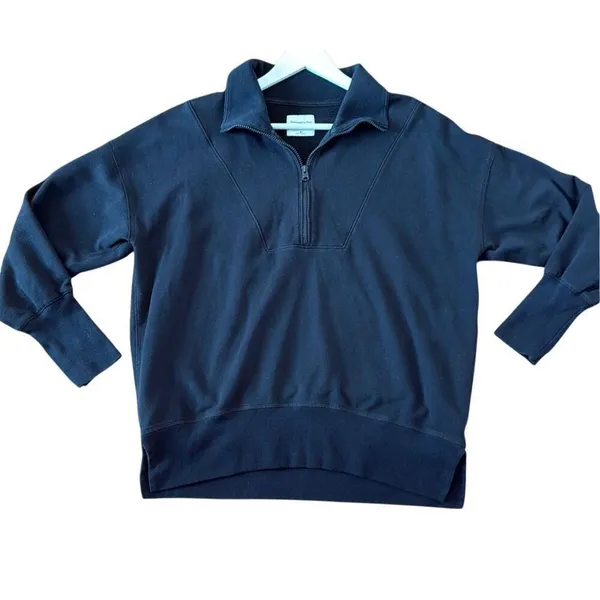 Abercrombie & Fitch Soft A&F black quarter zip oversized sweater M - Image 2