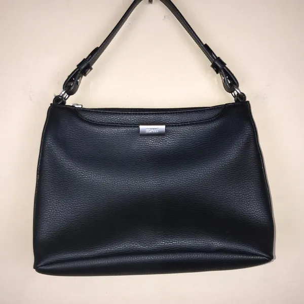 Esprit VTG Y2K Faux Leather Vegan Small Black Carry Hand Bag - Image 12