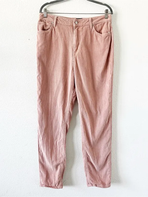 BDG Pink Corduroy Mom High Rise Straight Leg Pants - Image 2