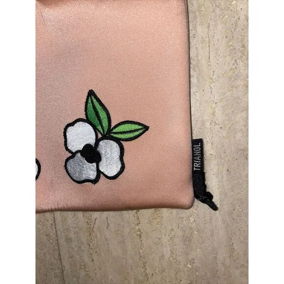 Triangl Neoprene Swim Bag Embroidered Floral Drawstring Orange‎ - Image 4