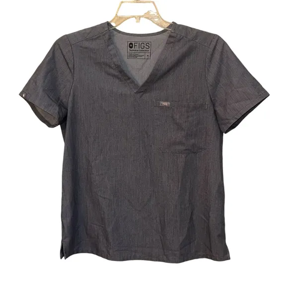 FIGS Catarina One Pocket Scrub Top Graphite‎ Medium Medical Healthcare Nurse - Image 2