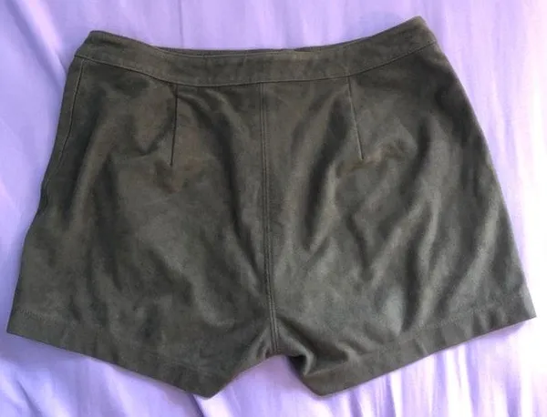 Forest Green Suede Shorts - Image 3