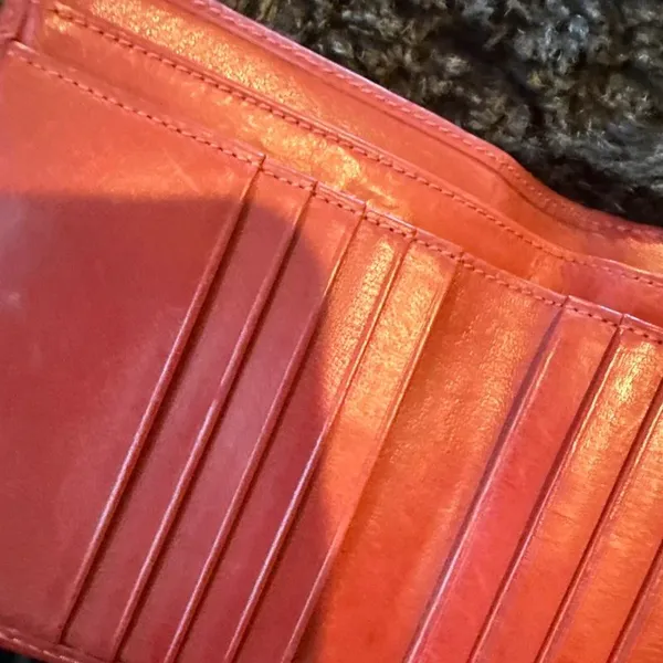 COACH red leather bifold wallet - Image 8
