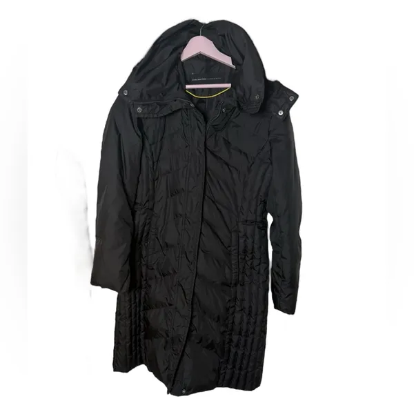 Marc NY parka quilted coat feather down mid length jacket removable‎ collar S - Image 2